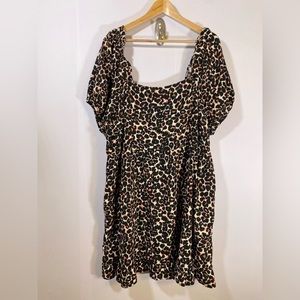 Who What Wear Leopard Print Linen Dress SZ XXL